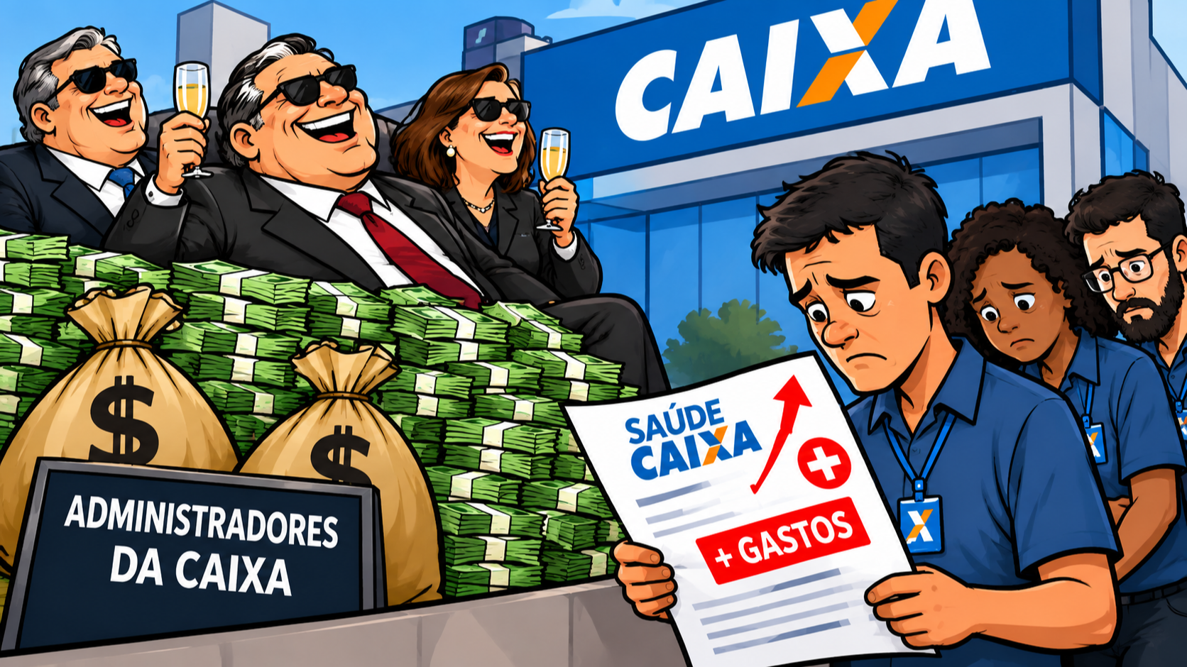 CEF mantém ataques ao Saúde Caixa enquanto paga milhões a administradores